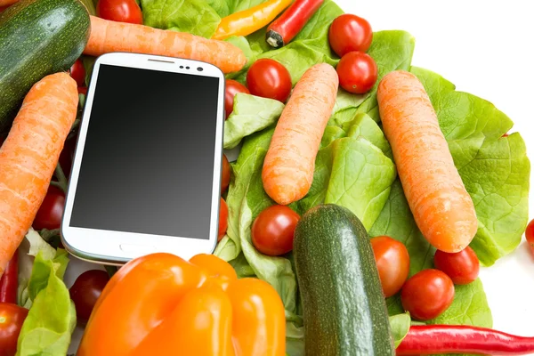 Vegetables and a Smartphone — Stock Photo, Image